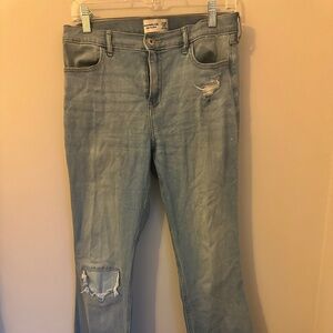 Abercrombie Kids High-Rise Flare Jeans — Medium Wash